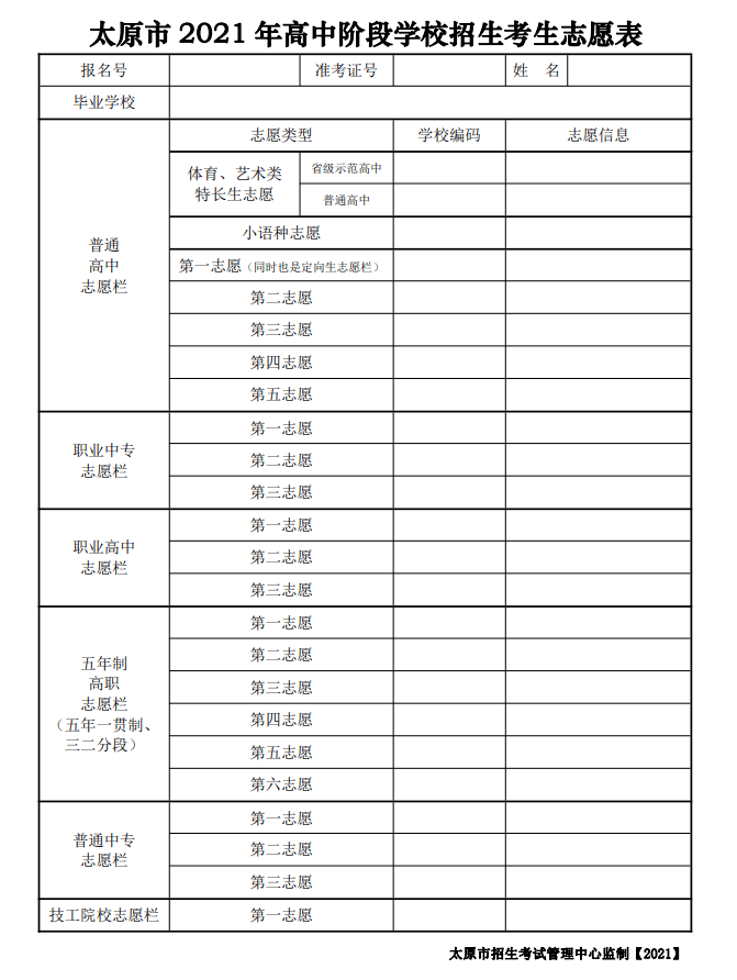 太原教育局中考志愿填报详解及指南