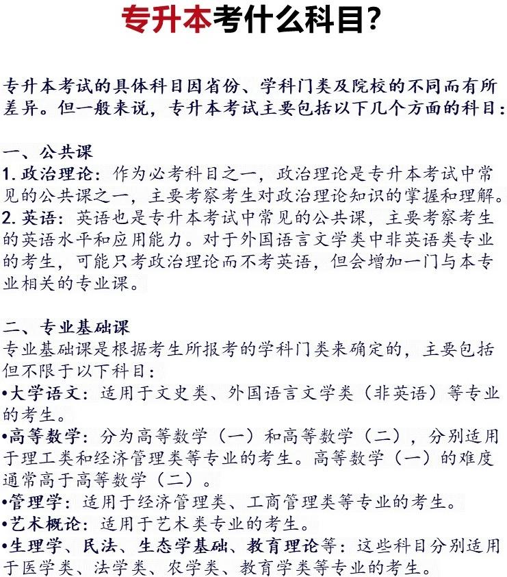 专升本教育类考试内容及备考攻略